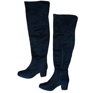 Black Suede Over the knee Boots